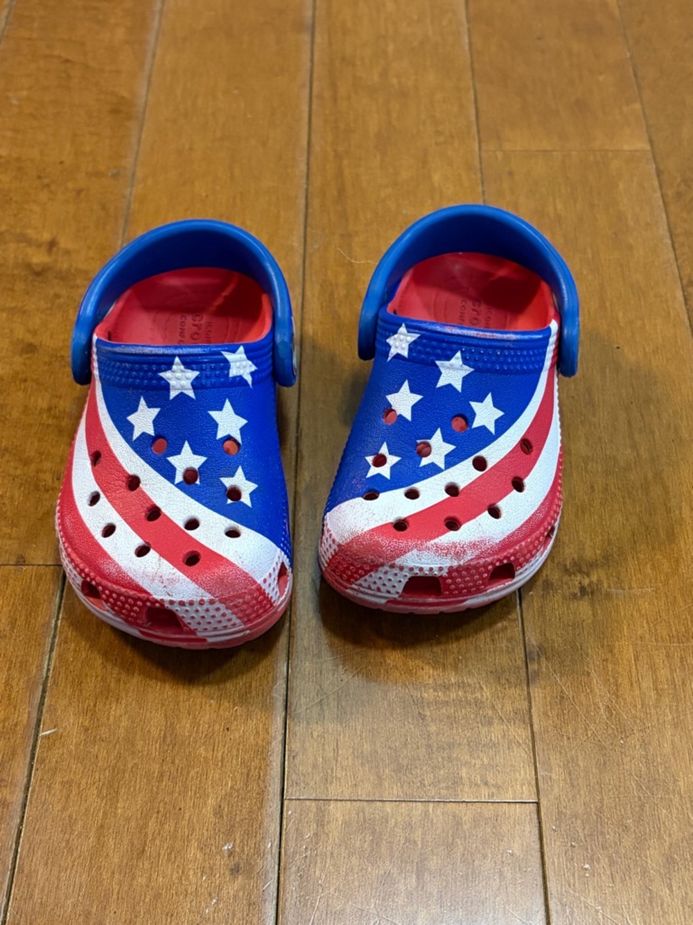 Crocs Red, White, and Blue Size C7